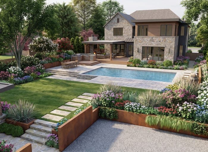 Render pool terrace